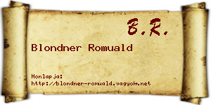 Blondner Romuald névjegykártya